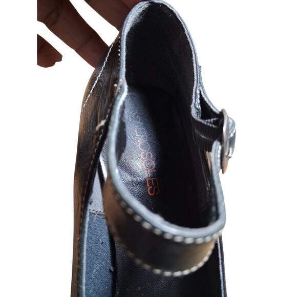AEROSOLES Chunky Heel Mary Jane Womens size 10B Blk Leather 3" Pumps Whimsigoth - Picture 7 of 15